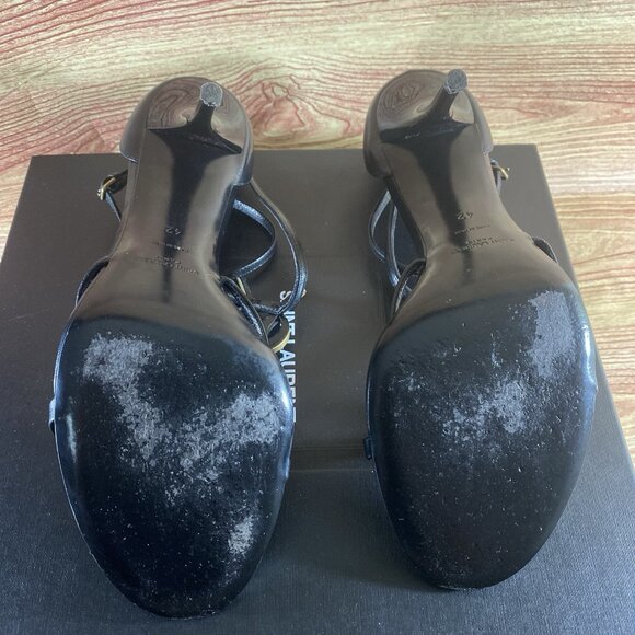 Yves Saint Laurent CASSANDRA SANDALS Smooth LEATHER Black - Picture 8 of 14